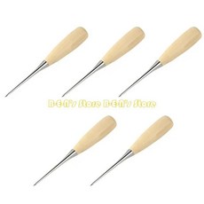 가죽세공 도구 송곳 나무 손잡이 펀칭 테이퍼 봉제, 1개, 2. Five packs