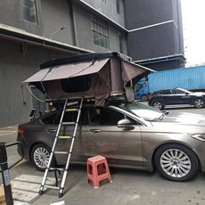 pinkri 루프탑텐트 2인용 하드탑 차박 루프탑 캠핑, 단일 텐트, 블랙 쉘 내부 상단 그레이 원단