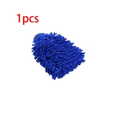 1/2PCS 자동차 청소를위한 셔닐 실 플러시 장갑 두꺼운 양면 도구 초극세 섬유 세차, 02 1pc blue
