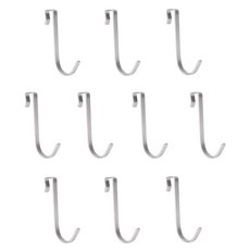 Hdtyyln J 모양 후크 10개 실버 와이어 랙 후크 스테인리스 스틸 와이어 선반 후크 주방 침실 사무실 상점 창고용 행거 클립온 후크
