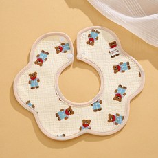 데이희 엄마턱받이 침받이 띠침받이, 1개, 파란색 옷 작은 곰