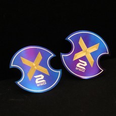 《鈦片工坊》 鯊魚X2 避震背蓋 旋鈕 鈦合金飾片 鯊魚工廠 鈦合金鈦片氣瓶鈦片 氣瓶 貼紙 避震器鈦, 鈦色, 1個