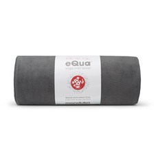 Manduka eQua 瑜珈鋪巾 親膚吸汗止滑 標準尺寸67X182cm 超細纖維運動鋪巾 濕止滑, Thunder 深灰色, 1個