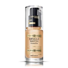 맥스팩터 미라클 매치 파운데이션 블러 & 너리시 30ml, 45 Warm Almond, 1개