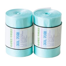 (2개 1세트)뜯어쓰는 재활용 비닐봉투 분리수거 쓰레기봉투 국내생산 롤 비닐 배접타입 봉투, 140개, 30L