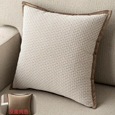 ExquisiteSoft Textile Art 提花抱枕, 疏格咖啡色,40*40cm抱枕套沒枕芯, 1個