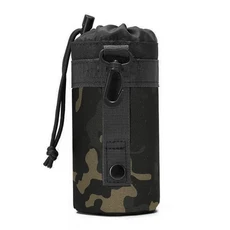 전술 Molle 물병 가방 나일론 주전자 주머니 캔틴 홀더 Drawstring 파우치 가방 캠핑 사이클링 야외 사냥 하이킹, [02] Black