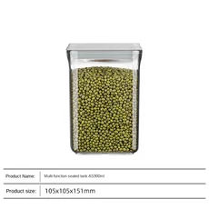 뚜껑이 있는 밀폐 식품 보관 용기 탑 팝 원 단추 컨트롤 쌓을 수 건조 시리얼 팬트리용, 02 10, 01 CHINA