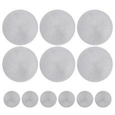 12 라운드 땋은 테이블 세트 플레이스매트 매트 내열성 있는 주방 방지 미끄럼, 1 set, sliver set