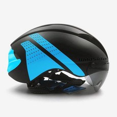 고글일체형 자전거 헬멧 로드 픽시 전기 MTB 바이크, 1개, 블랙블루 1쌍