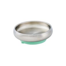 美國 little.b 316雙層不鏽鋼吸盤碗 4900, 寬口麥片碗-小芽綠 / 0149, 1個