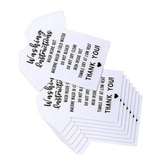 200개 세탁 지침 카드 의류 셔츠 세탁 관리 라벨 3.5x3.5인치, White