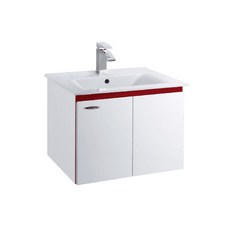 簡約風浴室櫃，防潮儲物設計，提升浴室質感, 白 紅, 1個