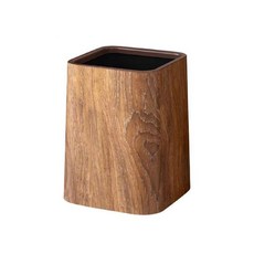 長方形家用垃圾筒 時尚收納桶, 復古仿木紋垃圾桶 (無蓋), 仿木紋