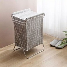빨래바구니 접이식 빨래통 체크 무늬, B. 회색 체크 무늬