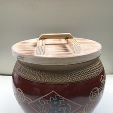 東昇瓷器餐具 台灣製造 25斤木蓋米甕, 1個