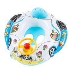 充氣水槍座艇 方向盤座圈, 1個, 方向警車充氣座艇