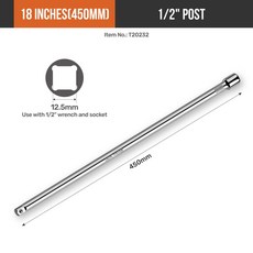 HI SPEC 소켓 익스텐션 필수 150MM 드라이브 인치 세트 PC 100MM 길이 렌치용 50MM 래칫 수공구, 457mm(18 inch)