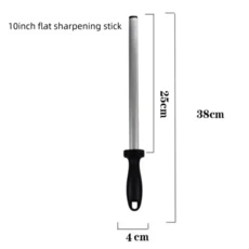 맷돌 전문 10/12 인치 다이아몬드 샤프너 스틱 손잡이가있는 빠른 칼 막대 양면 연삭석 도구, 02 10 Inch, 01 XXL, 1개