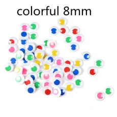 계란 장난감 인형 스크랩북용 DIY 액세서리 어린이 선물 스티커 자체 접착 혼합 Googly Eyes 6mm 200 개, 02 colorful 8mm