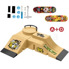 핑거보드 경기장 훈련장 파크 스케이트 필드 동호회, 1개, 우드옐로우 A+D 스케이트보드2개포함