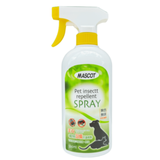 MASCOT 寵物防蟲噴劑，天然配方無色無味，適用犬貓環境，驅除跳蚤壁蝨, 1個, 500ml