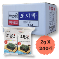 대륙식품 으뜸김 미니 도시락김, 240개, 2g