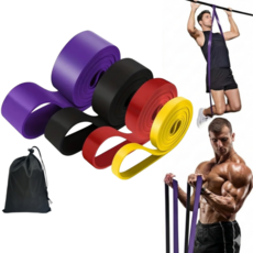 무이코 4종세트 턱걸이 풀업 밴드 근력운동 남녀공용, 4색상, 1세트