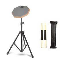 미미샵 연습용 드럼패드 세트 스틱 2조 스탠드포함 8인치 초보자 중급자, 드럼패드 그레이, 1개