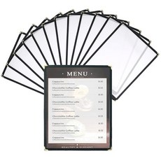 AMGSH 12 Pack Menu Covers 8.5 x 11 Inch 4 Page 8 View Book-Style Sleeves Clear Holder for 주방용품 R