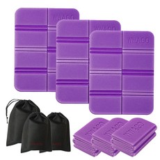 와고 휴대용 등산 방석 3개 친환경 초경량 1인용 미니 한강 축제 엉덩이방석, 퍼플 퍼플 퍼플