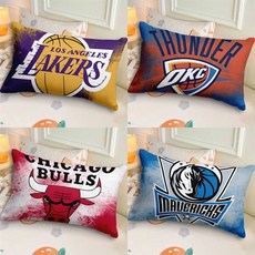 臺灣出貨 NBA抱枕籃球隊標湖人勇士靠枕宿捨午睡枕球星周邊靠墊爆款禮物 HLAO, CNBATB-5,柔軟40*60cm中號【只有枕套】