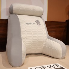 Yellwell 라텍스 아이스 실크 허리 쿠션 침대 등받이 허리 보호 쿠션 소파 창가 쿠션 학생 기숙사 침대 헤드 장시간 앉아 있는 사람을 위한 허리 쿠션, 고양이, 대형 65* 50cm [독립 내부 라이너 고중량], 1개