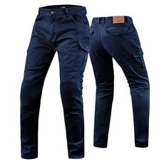 J.A.G. Motorcycle Riding Pants with Aramid Lining & CE Level 2 Armor – Twill Cargo Motorcycle Prot, 30 x 32, Navy Blue