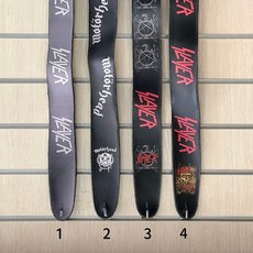 公司貨 經典樂團 皮製吉他背帶 搖滾電吉他 IRON MAIDEN SLAYER, 1個, 2