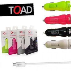 토드022 칼라믹스 마이크로5핀 차량용 충전기안드로이드 충전기 차량용품, 그린, 단일상품1, 단일상품0