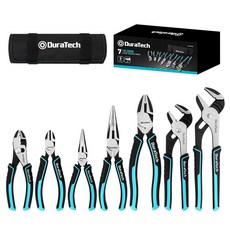 Duratech 7PC 다용도 니퍼 펜치 세트 기계수리 가정DIY용 차량 정비 필수 공구 수납 가방 포함, 1세트