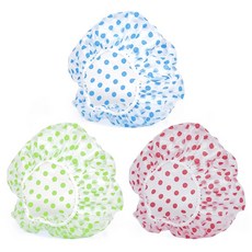 3PCS 샤워캡 여성용 재사용 가능한 탄력 방수 플라스틱 레드그린블루, Red+Green+Blue