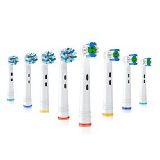 BUKURII Oral B 전동 칫솔과 호환되는 교체용 브러시 헤드 8개 블랙 대나무 숯 주입 칫솔모 프로 시리즈 100 500 1000 1500 2000 2500 30, Bk5017, 1개