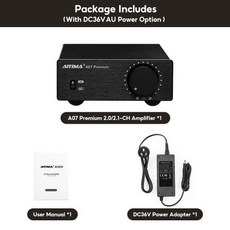 앰프 카페 세련된 음향시공 AIYIMA A07 프리미엄 TPA3255 전력 300Wx2 클래스 D 디지털 오디오 HiFi 2 채널 스테레오 사운드 Hifi 홈, 이탈리아, With 32V 5A AU Plug