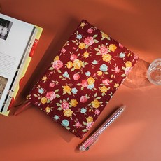 珠友【網路限定】A5/25K日/韓花布可調式書衣 媽媽寶寶手冊適用 好好逛文具小舖, 1個, 03 玫瑰/日本布