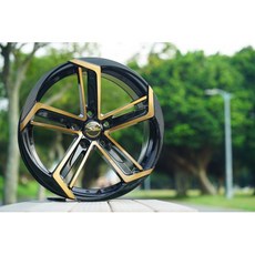 FK 17吋 5/108 TS01 亮黑底面古銅金 鋁合金輪圈 時尚改裝, 1個