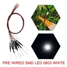 20pcs 사전 배선 길이 30awg 와이어 SMD LED 0402 조명 납땜 저항기 12V 흰색 빨간색 파란색, 12 0603 Bright White