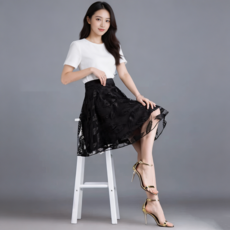 A BORN 어본 섹시하의복 찔레꽃 라틴라인댄스복 미니스커트 줌바댄스공연복, M