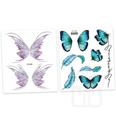 감성 수채화 파스텔 타투 공연, FG-032파랑나비