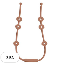 아이벨류 공갈젖꼭지 실리콘 멀티 스트랩 홀더 조개타입, 우드척, 3개