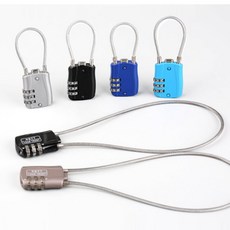 3다이얼 와이어 자물쇠 버튼식열림 비밀번호 자물통, 대형자물쇠 브라운, 1개