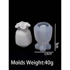 미니 간단한 꽃병 실리콘 몰드 DIY 라운드 마우스 캔들 거치대 만들기 석고 송진 화분 공예 주조 금형 홈 데코, H08, 1개