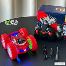 兒童雙面翻滾遙控特技車 越野變形玩具, 紅色, 1個
