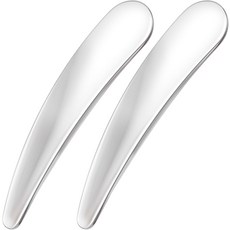 2pcs 미니 스테인리스 스틸 메이크업 주걱 재사용 가능한 화장품 숟가락 스킨케어 스쿱 어플리케이터 페이스 마사지 뷰티 도구 - 크림 혼합 및 링 실버